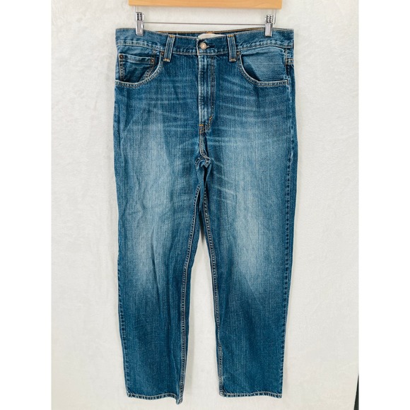 Levis 550 Jeans Mens 34x34 Relaxed Fit 100% Cotton Denim Distressed - Picture 1 of 16